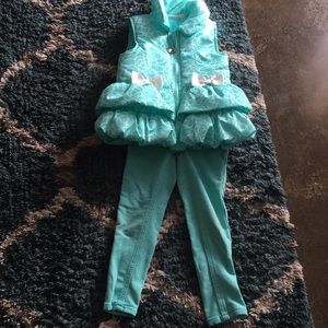 Puffy vest and jeggings